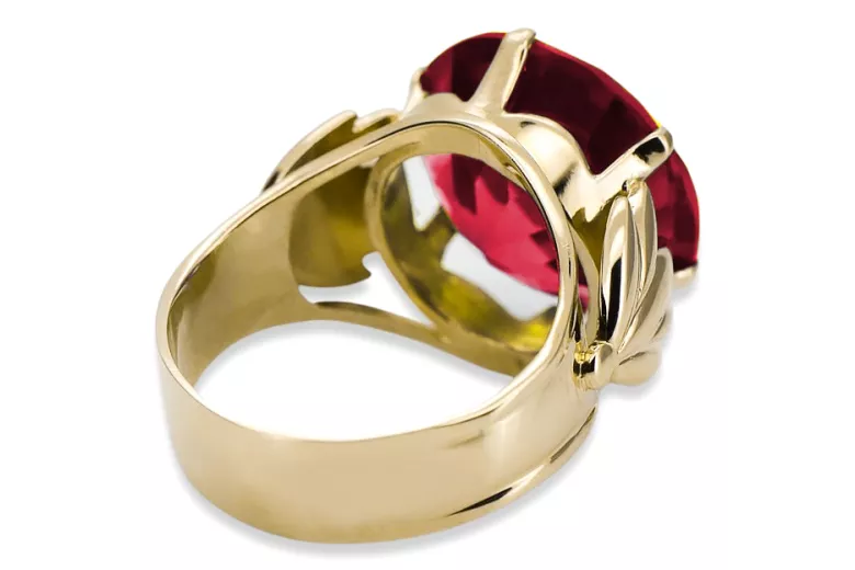 Ring Vintage craft Ruby 8K žluté zlato vrc029x-rb Art Deco
